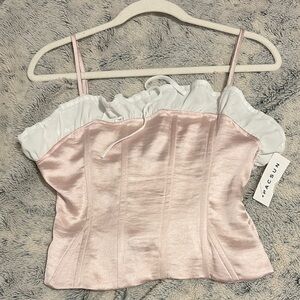 SOLD PacSun Pink Sleeveless Ruffled Bustier Top